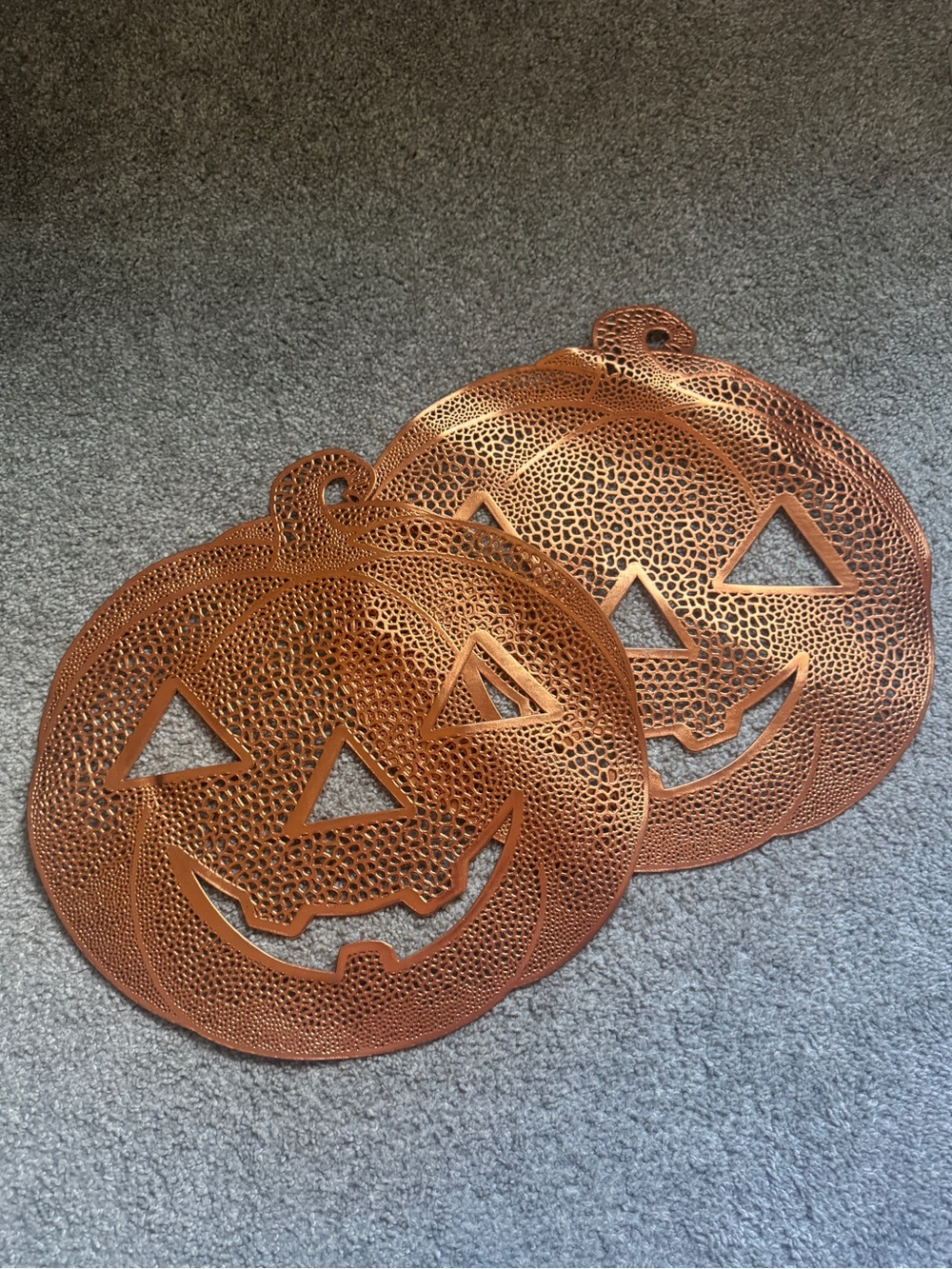Jack-O-Lantern Metallic Vinyl Placemat Set